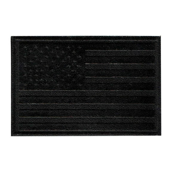 American Flag - Black Leather - Removable Patch