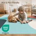 thumbnail image 4 of ODIKA 2'x3' Teal Coral Abstract Geometric Harmony Washable Accent Rug Modern Artistic Expression with Bold Shapes Pet Friendly, Bedside Mat for Bedroom, Nursery, RV, 4 of 7