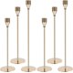 thumbnail image 1 of Juego de 6 Portavelas de Metal, Candelabros Dorados, Portavelas de Metal Cónico Dorado, Portavelas Cónicos para Velas de 3/4 Pulgadas de Grosor, Portavelas Altos para Centro de Mesa, Candle Ornaments, 1 of 7