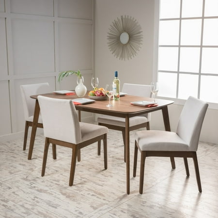 Noble House Caruso 5 Piece Mid-Century Modern Dining Set ...
