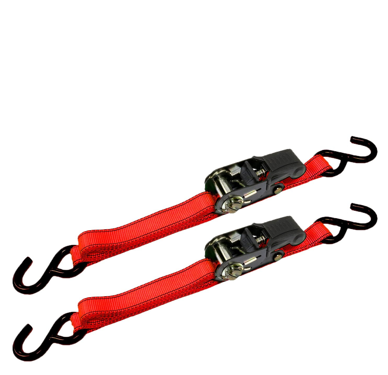 Photo 1 of 2 Pc Set 15' X 1 Ratchet Tie Down Motorcycle Dirt Bike Strap 1500lbs Heavy Duty