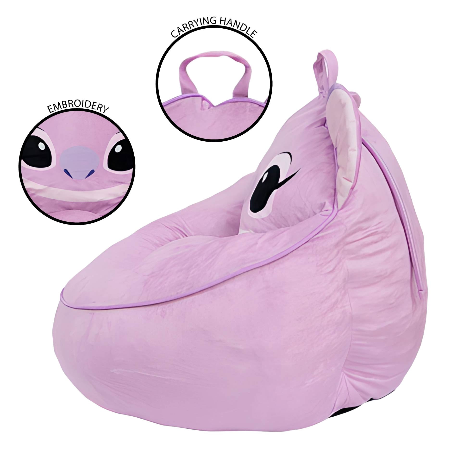 Lilo & Stitch Kids' Compressed Foam Bean Bag Chair, Angel
