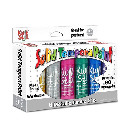UPC: 0634901006474 | The Pencil Grip Kwik Stix Tempera Paints  Jumbo Tempera Paint Pens  4 Times More Paint  Super Quick Drying  6 Metallic Colors- TPG-647
