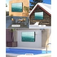 thumbnail image 2 of Outdoor TV Cover 48 to 50 Inch Weatherproof, Teal White Brush Stroke Textured Waterproof TV Screen Protector for Outside Decor with Zipper and Pocket 48"L x 30"H , Abstract Modern, 2 of 7