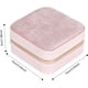thumbnail image 3 of Joyero de viaje de terciopelo rosa esponjoso - Joyero pequeño para mujer, estuche de viaje para joyas - Organizador de pendientes con espejo, 3 of 5