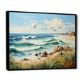 thumbnail image 2 of Designart "Over Beach Soar Seagull Elegance II" Nautical & Beach Floater Framed Wall Art Print, 2 of 7