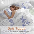 thumbnail image 5 of Coastal Purple Bedding 3 Piece Duvet Cover Set California King, Ocean Coral Starfish Jellyfish Seahorse Soft Microfiber Comforter Cover with Zipper Closure & Pillowcases, FadeResistant Quilt Cover, 5 of 9
