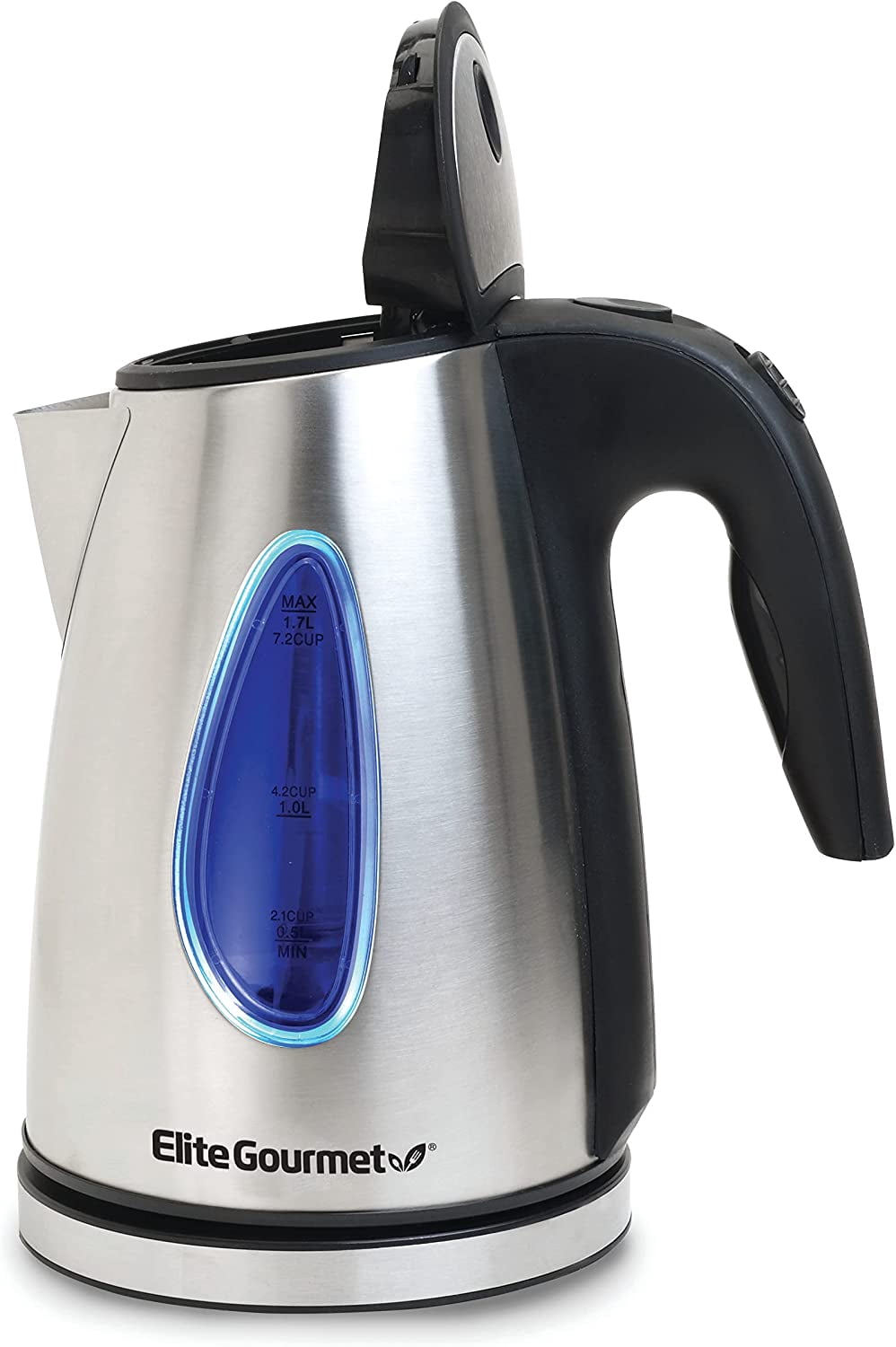 EKT-1271 Ultimate 1.7 Liter Electric Kettle – Stainless Steel Design & Cordless 360 ° Base, Stylish Blue LED Interior, Handy Auto Shut-Off Function – Quickly Boil Water For Tea & More