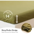 thumbnail image 4 of Simple&Opulence 100% Linen Sheet Set-Pure Linen Bedding Sheet-4 Pieces (1 Flat Sheet,1 Fitted Sheet,2 Pillowcase)-Embroidery Collection,Soft & Cozy,Cooling Bedding- King Size, Olive Green, 4 of 9