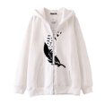 thumbnail image 2 of Sudadera con capucha y cremallera de plumas Harajuku gótica de hip-hop oscuro para hombre y mujer, chaqueta Harajuku, sudadera, 2 of 5