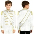thumbnail image 6 of Aislor Kids Drummer Jacket Royal Embroidered Tassel Shoulder Zip Up Neck with Cross Belt White 6, 6 of 7