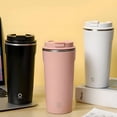 thumbnail image 2 of ACDANC 2026 New Travel Coffee Mug Leak Proof Lid Self Stirring Coffee Mug Secure One Button Lock Travel Mug with Handle Black 400Ml for Travel Commuting Office Outdoor Road Trips, 2 of 7