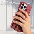 thumbnail image 6 of Decase for iPhone 15 Plus Zipper Wallet Casa,with Credit Card Holder,Built-in Ring Stand,RFID Blocking Design,Rugged Shockproof PU Leather Protective Case,Support Magnetic Car Mount,Red, 6 of 10