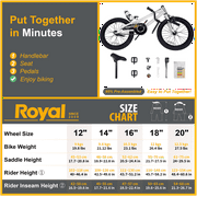 Royalbaby Freestyle 18 Kids Bicycle for Boys Girls, Ages 6-9 Years, White