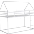 thumbnail image 5 of White Metal Twin over Twin Bunk Bed with Ladder, Space Saving Design for Compact Rooms, Sturdy Frame & High Safety Guardrail, 5 of 10
