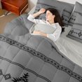 thumbnail image 5 of Castle Fairy Minimalist Tribal Strip Queen Bedding 7pcs,Geometric Aztec Element Bedding Comforter Set Queen,Charcoal Gray Black,Reversible, 5 of 7