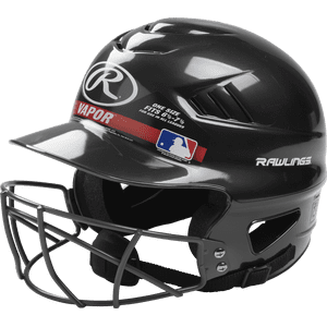 Rawlings Vapor Youth Baseball Batting Helmet with Face Guard, Black