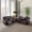 Brown, variant on Ainehome3 Pieces Faux Leather Reclining Configurable Living Room Set