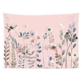 thumbnail image 3 of Watercolor Plant Tapestry Wall Hanging Wildflower and Butterfly Grey Eucalyptus Leaf on Pink Wall Tapestry for Bedroom Aesthetic Country Tapestry for Living Room College Dorm Decor,92.5Wx70.9H inch, 3 of 6