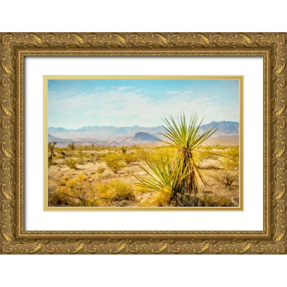 Murdock, Ramona 14x11 Gold Ornate Wood Framed with Double Matting Museum Art Print Titled - Utah Desert Yucca