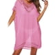 thumbnail image 5 of Vestido de playa con encaje, crochet hueco, cubierta para mujer, traje de baño, traje de baño, rosa Advancent AP002503-03, 5 of 6