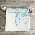 thumbnail image 3 of Ambesonne Blue Quilted Bedspread Set 3 Pcs, Water Droplets Bubbles, Queen Size, Blue Aqua White, 3 of 3