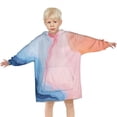 thumbnail image 3 of Blue Pink Orange Marble Blanket Hoodies for Kids 6-13YR Oversize Wearable Blanket Hoodies for Boys Girls Teens, 3 of 7