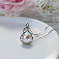 thumbnail image 6 of Yami 10-11mm Cultured Purple Pearl Necklace Pendant with 925 Sterling Silver Cubic Zirconia Gifts for Her, 6 of 9