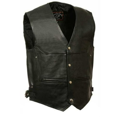 Milwaukee Leather Men's Deep Pocket Vest w/ Side Buckle (Small) - Small ML1927