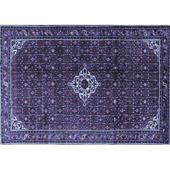 Ahgly Company Indoor Rectangle Persian Blue Traditional Area Rugs, 7' x 9'
