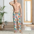 thumbnail image 5 of Uemuo Tropical Plants Pattern Men's Wide Leg Palazzo Lounge Pants with Pockets Light Weight Loose Comfy Casual Pajama Pants-Small, 5 of 9