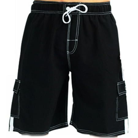 Norty Boys Swim Trunks 4 - 20 Cargo Watershort Swim Suit Boardshort - 6 Colors 40371-5/6 (Black)