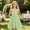 Green, variant on Kids Girl's Summer Sleeveless Loose Dress Square Neck White A-Line Dress With Pleated Decoration And Elastic Waistband Layered Ruffle Kawaii Mid Long Summer Dresses For 9-10 Years