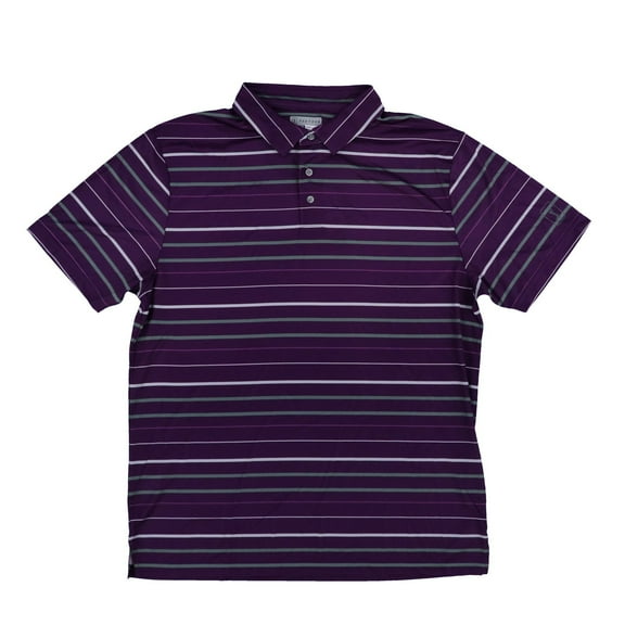 Pga Tour Men's Polo Shirt Fine Line Print Short Sleeve Comfort Grape Royale XL