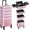 Pink, variant on COZY ROOT 4 in 1 Professional Makeup Train Case/Rolling Cosmetic Trolley/Makeup Case Organizer/Makeup Travel Case with 4 Detachable Swivel Wheels, Glitter Pink