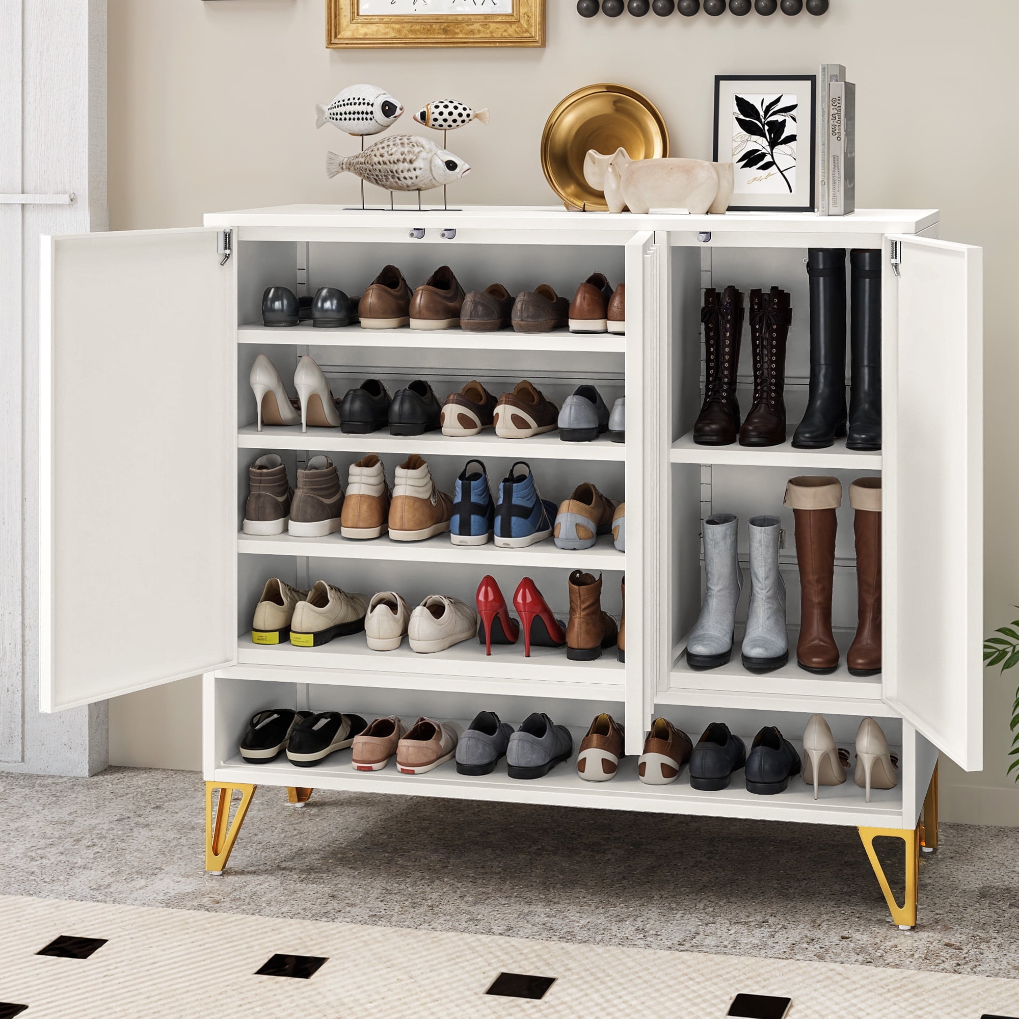 Ikea STÄLL Shoe cabinet with 3 compartments, white 2206.23262.204