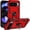 Red, variant on For Google Pixel 10/10 Pro Ring Magnetic Kickstand Hybrid Case Cover - Black