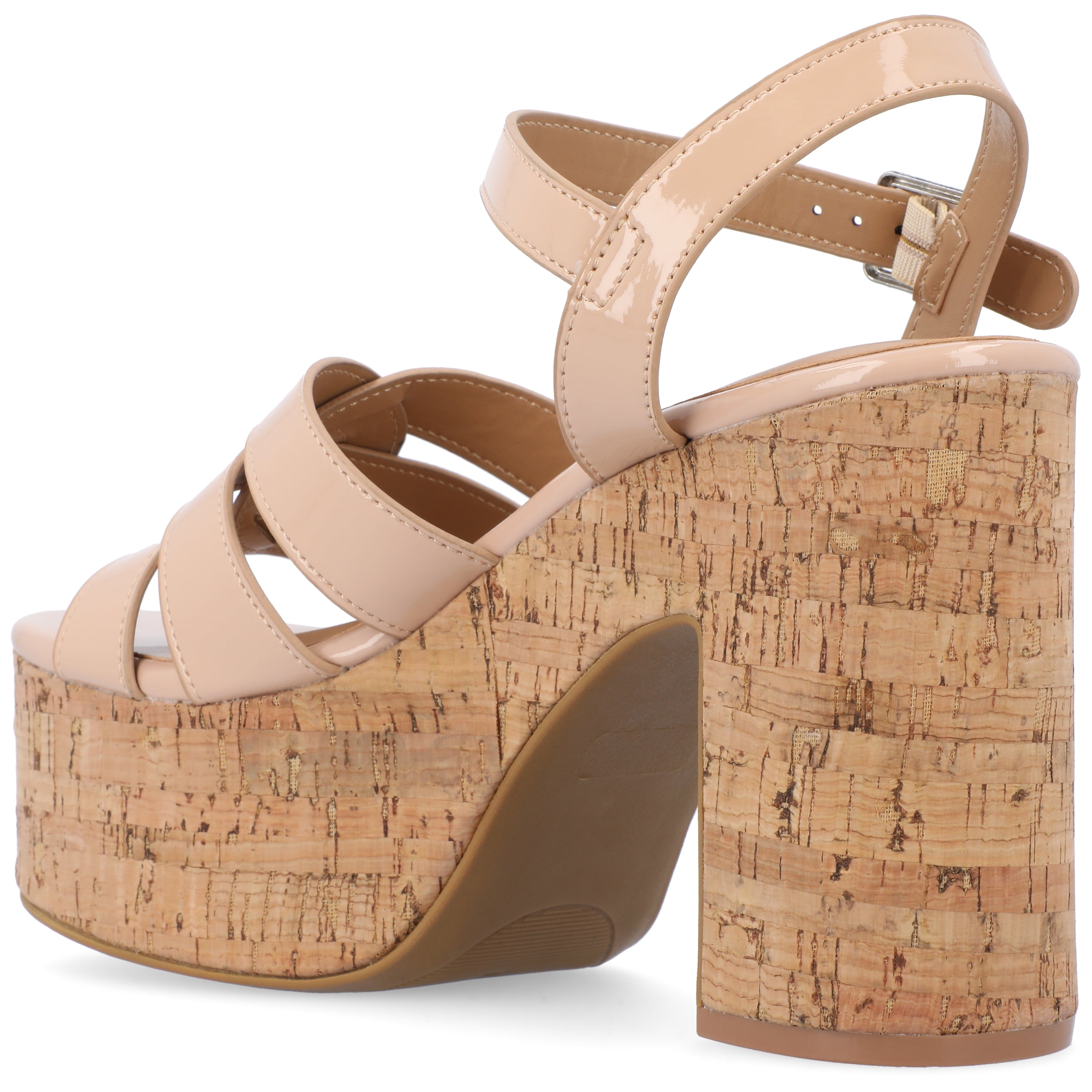 Journee Womens Jania Buckle Platform Sandals