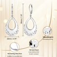 thumbnail image 4 of Pendientes ALEXCRAFT de plata esterlina con forma de lágrima y colgantes de 4,5 cm, 4 of 8