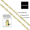 thumbnail image 2 of KoolJewelry 14k Yellow Gold Filled Solid Figaro Link Chain Necklace (4.2 mm, 36 inch), 2 of 8