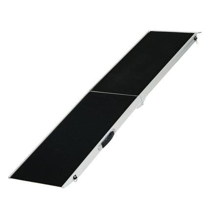PawHut Folding Dog Ramp Lightweight Aluminium Alloy Frame Anti-slip Surface Portable with Carry Handle