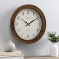 thumbnail image 2 of & Co. Walnut Garrison Wall Clock, 16" Diameter, Solid Wood, No Ticking Sound, 2 of 4