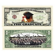The Graduation Million Dollar Bill with Bonus “Thanks a Million” Gift Card Set and Clear Protector