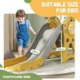 thumbnail image 3 of Kids Slides Qaba Toddler Slide, 3 in 1 Slide for Kids Ages 1-3 Years, Indoor Slide with Basketball Hoop, Climber, Duck Pattern, Yellow,Outdoor Kids Slides, 3 of 10