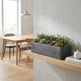 thumbnail image 4 of Ecobo 7.9 inches Eco-Friendly Rectangular Planter Indoor/Outdoor use, Durable, Versatile & Lightweight, Designed by Brazilian Artisans, Contemporary All-Weather Design – Black, 4 of 7