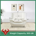 thumbnail image 2 of PonLiving Oversize Modern Leather Sofa Set with Loveseat and Armchair, 3-Piece Living Room Furniture Sets, Off White, 2 of 7