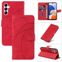 Dteck for Samsung Galaxy A14 5G Wallet Case, Premium PU Leather Flip Folio Card Holders Kickstand Book Folding Case with Detachable Wrist Strap Shockproof Protective Cover, red