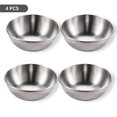 thumbnail image 4 of Bewildely Paquete de 4 platos de acero inoxidable para salsas, platos para condimentos, utensilios de cocina, cuencos para mojar, bandeja de Type3 NO3, 4 of 6