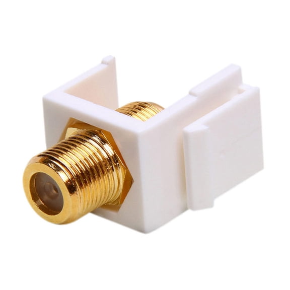 Cmple - Keystone Jack-Modular F Type(Gold Plated) WHITE