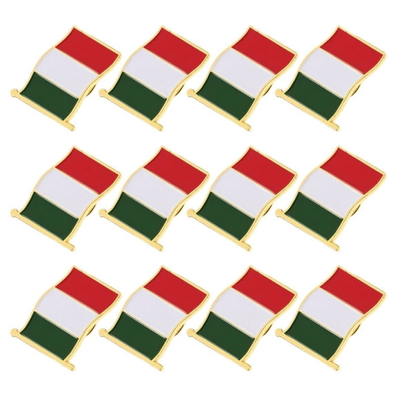 HOMEMAXS 12pcs Enamel Iron Italian Flag Brooch Butterfly Clasp Lapel Pin For Clothing Accessories Italian Theme Party Decorations